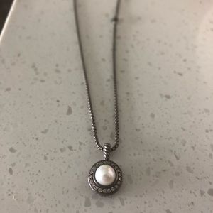 Authentic David Yurman Pearl Necklace w Diamonds